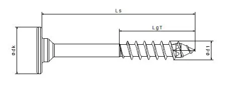 Technical line drawing of SPAX-M MDF screws